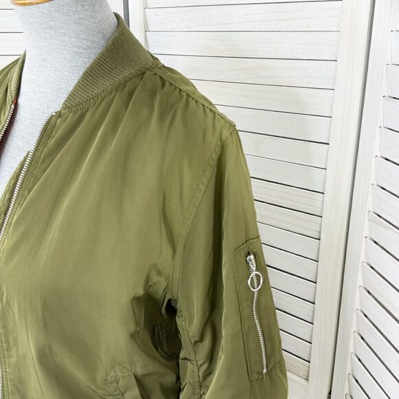 Cotton On The Bomber Jacket Green 8 Military Flight - Picture 6 of 15